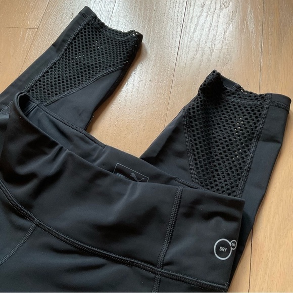 Puma Capri Active Leggings Mesh Panel Black - Picture 8 of 9